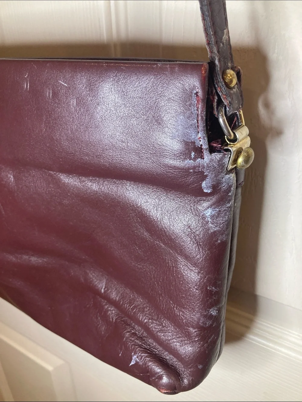 Etienne Aigner Burgundy Leather Shoulder Bag